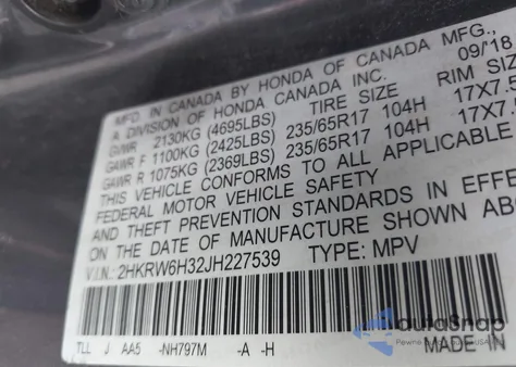 2018 Honda Cr-V Lx z USA, uszkodzony, nr VIN 2HKRW6H32JH227539